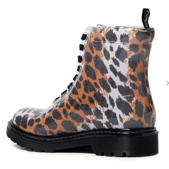 NWT: SERGIO ROSSI | Leopard-print and Clear PVC combat boots - Picture 5 of 12
